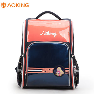 Aoking 小學生護脊彈力肩帶減重書包 BN1012粉紅色