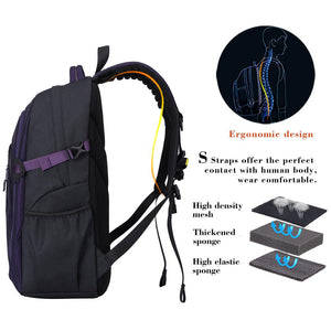 Ergonomic school bag with massage shoulder straps