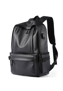 Leather Travel Backpack 6010 Black