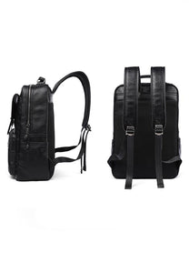 Leather Travel Backpack 6050 Black