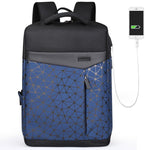 Load image into Gallery viewer, men navy cool backpack with usb charging port
