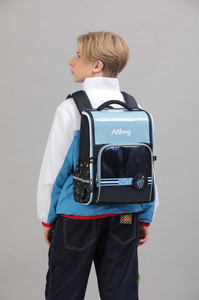 Aoking 小學生護脊彈力肩帶減重書包 BN1012淺藍色
